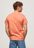 PEPE JEANS-COTTON T-SHIRT WITH PRINTED LOGO | SQUASH ORANGE