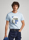 PEPE JEANS- SLIM FIT-LOGO PRINT T-SHIRT| CHAMBRAY BLUE