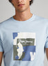 PEPE JEANS- SLIM FIT-LOGO PRINT T-SHIRT| CHAMBRAY BLUE