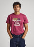 PEPE JEANS PUFF PRINT T-SHIRT | CRUSHED RED