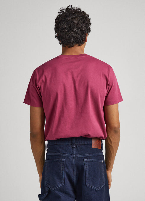 PEPE JEANS PUFF PRINT T-SHIRT | CRUSHED RED