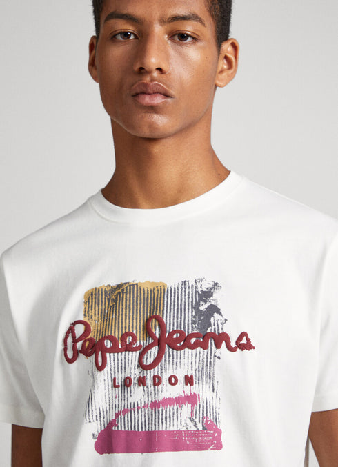 PEPE JEANS MALBOURNE- SLIM FIT -T-SHIRT | WHITE