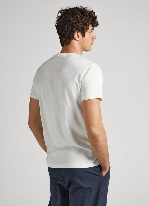 PEPE JEANS-LONDON-MELBOURNE 1973 SLIM FIT- T-SHIRT | OFF WHITE