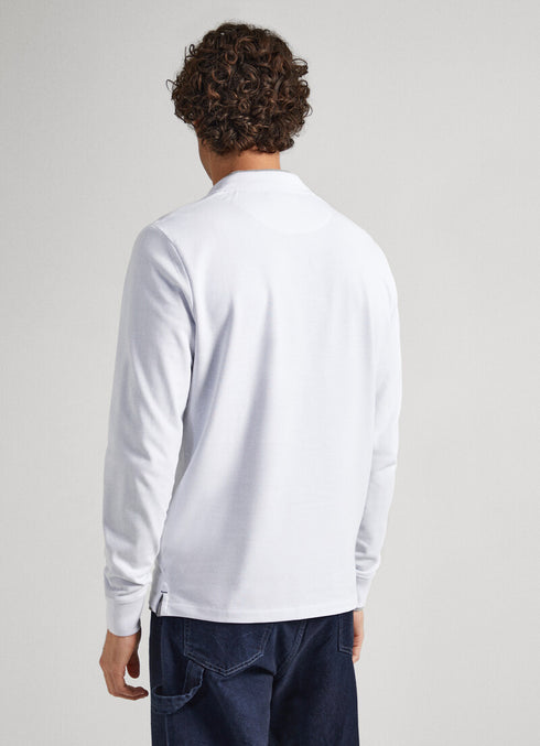 PEPE JEANS LONDON EMBROIDERED FLAG PIQUÉ POLO SHIRT | WHITE