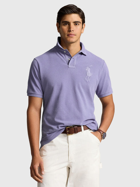 RALPH LAUREN - CLASSIC SLIM FIT BIG PONY MESH POLO SHIRT | LIGHT PURPLE