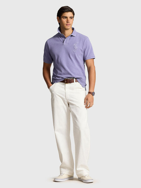 RALPH LAUREN - CLASSIC SLIM FIT BIG PONY MESH POLO SHIRT | LIGHT PURPLE