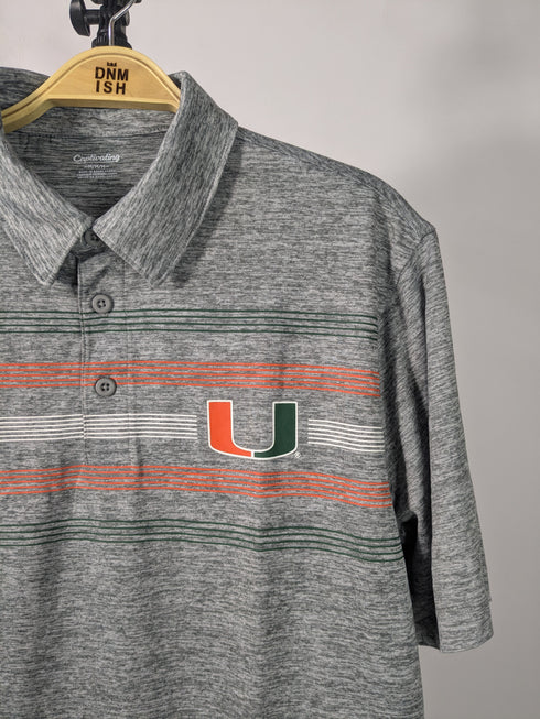 CAPTIVATING STRIPED POLO WITH U LOGO | GREY