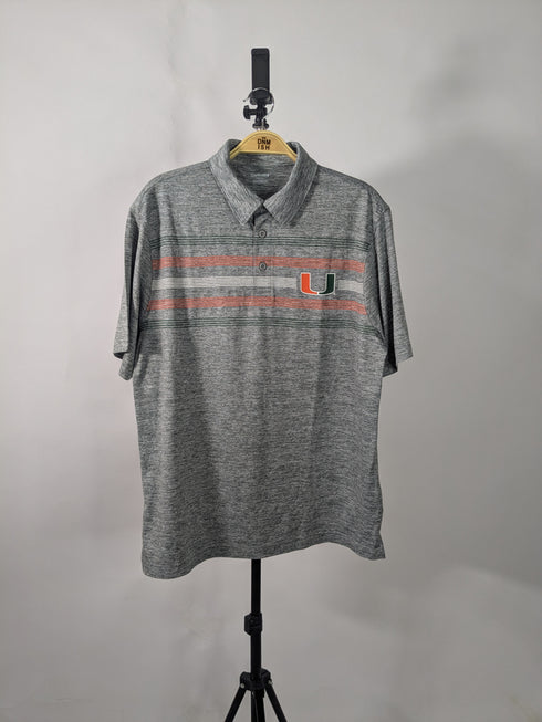 CAPTIVATING STRIPED POLO WITH U LOGO | GREY