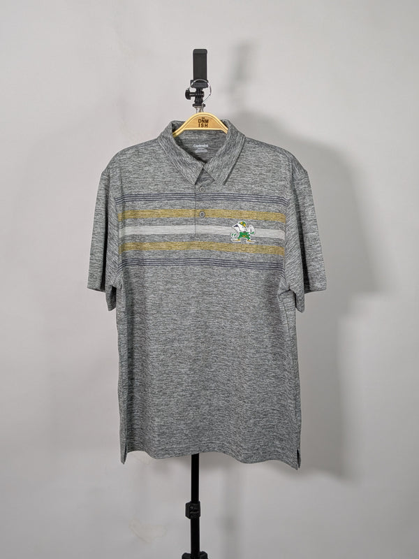 CAPTIVATING STRIPED POLO WITH SIMPLE LOGO | GREY