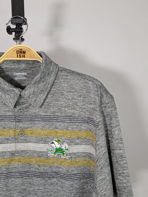 CAPTIVATING STRIPED POLO WITH SIMPLE LOGO | GREY