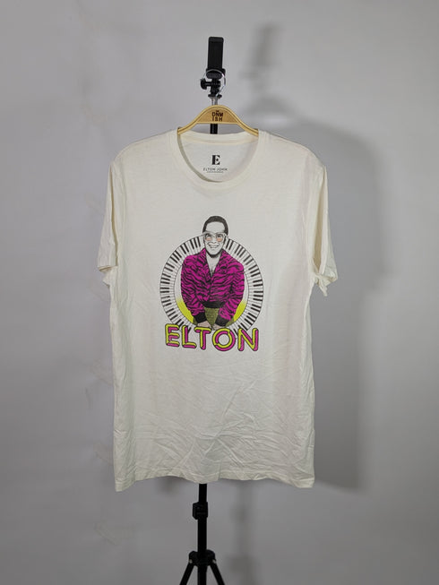 ELTON JOHN PREMIUM WHITE GRAPHIC T-SHIRT | SIGNATURE PRINT EDITION
