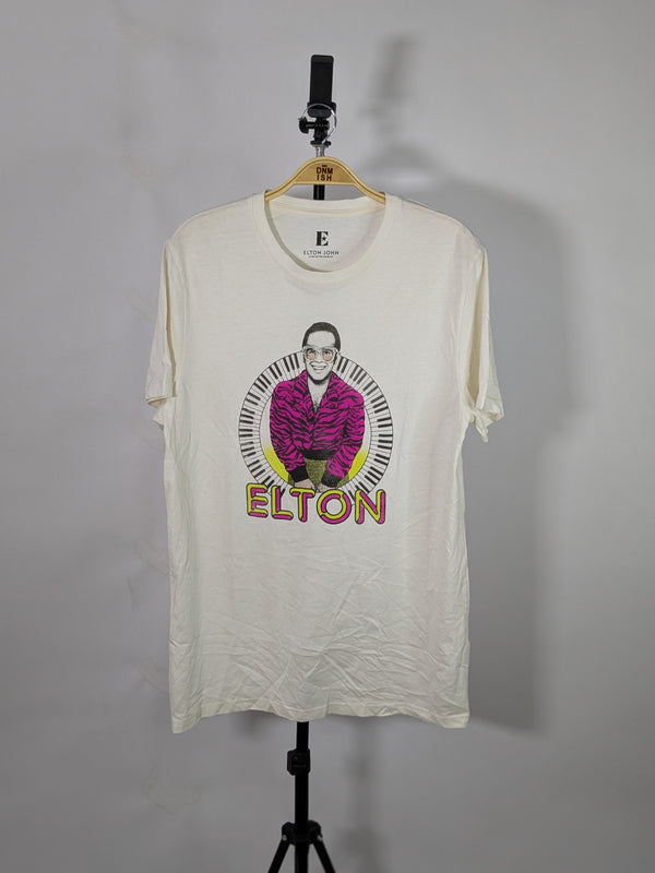 ELTON JOHN PREMIUM WHITE GRAPHIC T-SHIRT | SIGNATURE PRINT EDITION