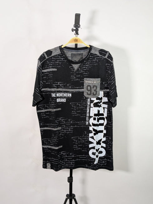 OXYGEN ACTIVE WEAR PREMIUM PRINTED T-SHIRT | BLACK