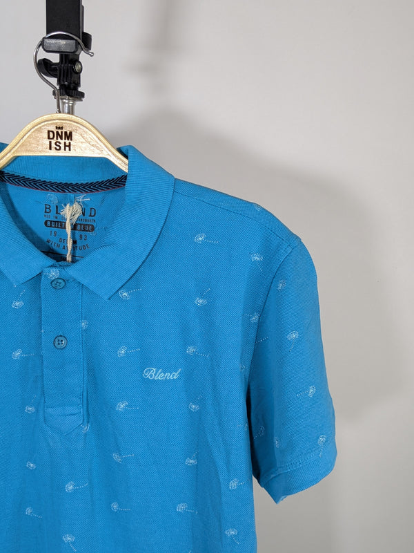 BlEND EMBROIDERED POLO SHIRT-PREMIUM | BONDI BLUE