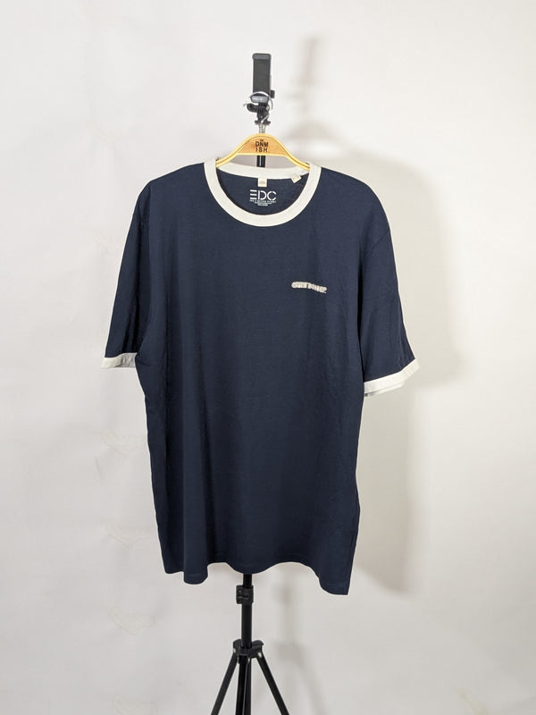 ESPRIT RELAXED FIT GRAPHIC TEE | NAVY WITH WHITE PRINT