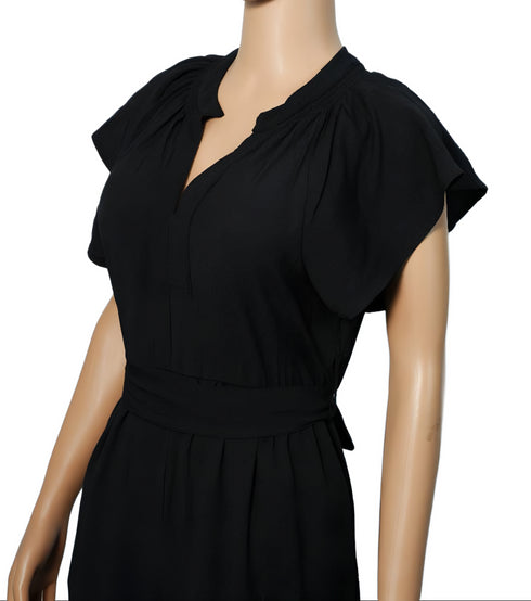 CALVIN KLEIN WOMENS SLEEVELESS WRAP JUMPSUIT | BLACK