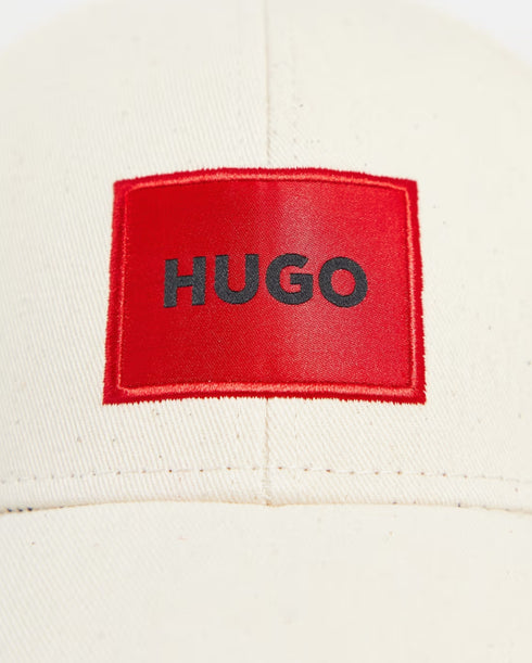 HUGO BOSS COTTON-TWILL CAP WITH RED LOGO LABEL | LIGHT BEIGE