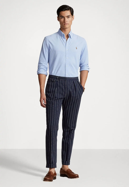 Polo Ralph Lauren knit Oxford shirt for men in Harbor Island Blue – classic and stylish.