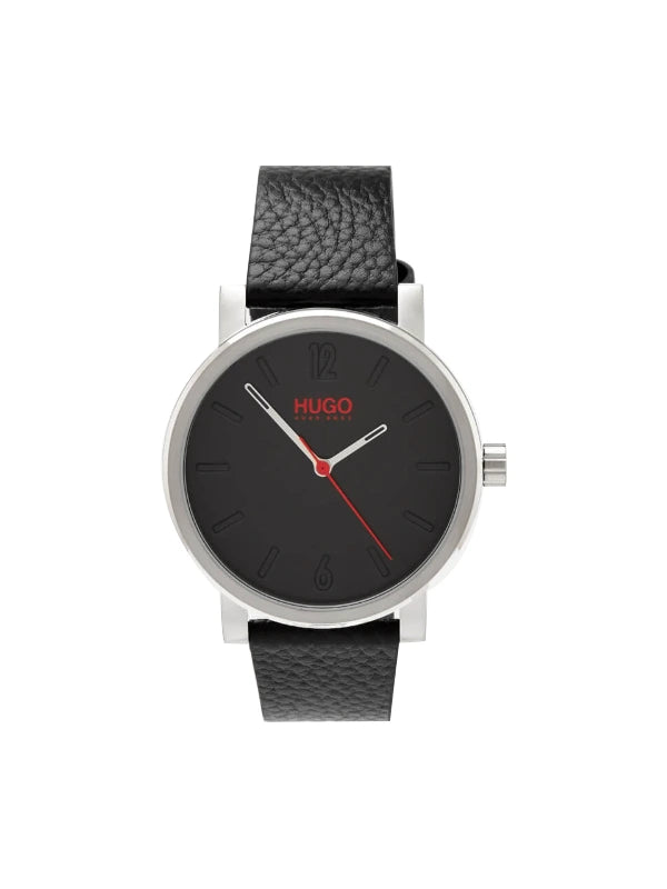 HUGO BOSS black leather strap watch for men