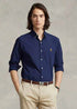 Ralph Lauren stretch poplin shirt for men in navy blue – classic, stylish, and comfortable.