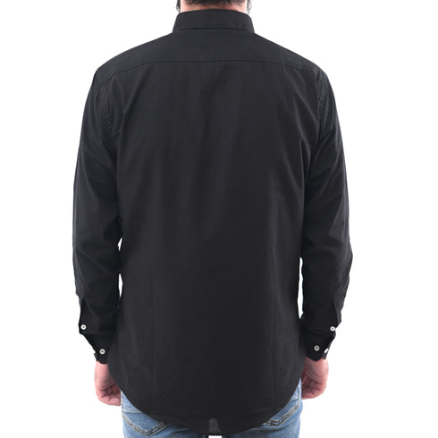 ZARA-MENS PREMIUM-SLIM FIT-CASUAL-COTTON-SHIRT | BLACK