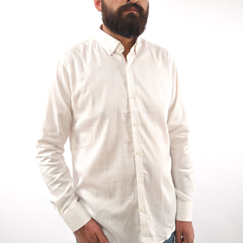 ZARA-MENS PREMIUM-SLIM FIT-CASUAL-COTTON-SHIRT | WHITE