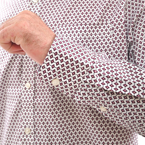 GUESS-LOS ANGELES-PRINTED-SLIM FIT-CASUAL SHIRT | WHITE