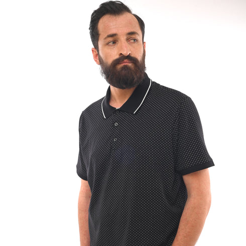 PENGUIN PRINTED POLO SHIRT | BLACK