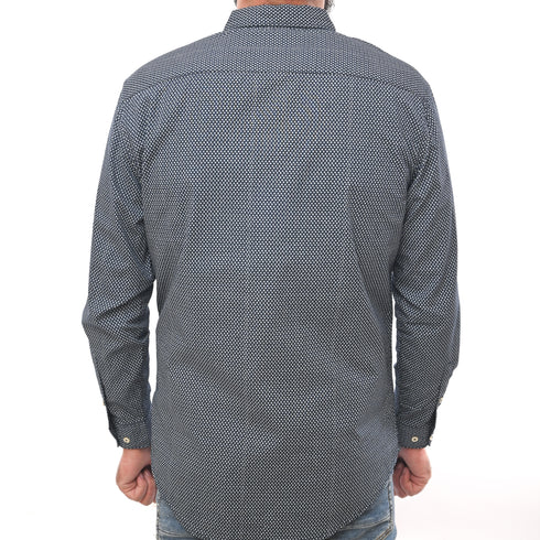 NEXT CLASSIC DOTTED PRINT-SLIM FIT-CASUAL SHIRT | DK BLUE