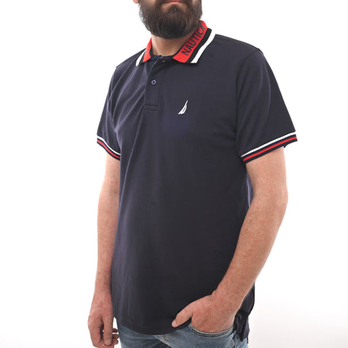NAUTICA MENS-SHORT SLEEVE COTTON POLO | DARK BLUE