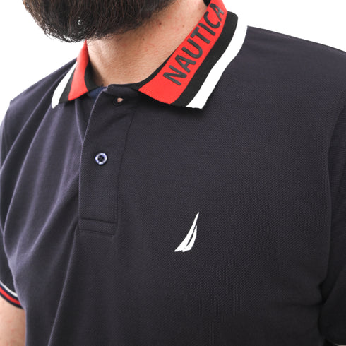 NAUTICA MENS-SHORT SLEEVE COTTON POLO | DARK BLUE