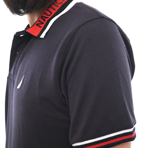 NAUTICA MENS-SHORT SLEEVE COTTON POLO | DARK BLUE