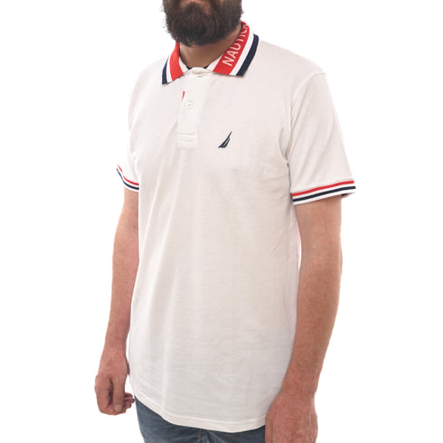NAUTICA. MENS-SHORT SLEEVE COTTON POLO | WHITE