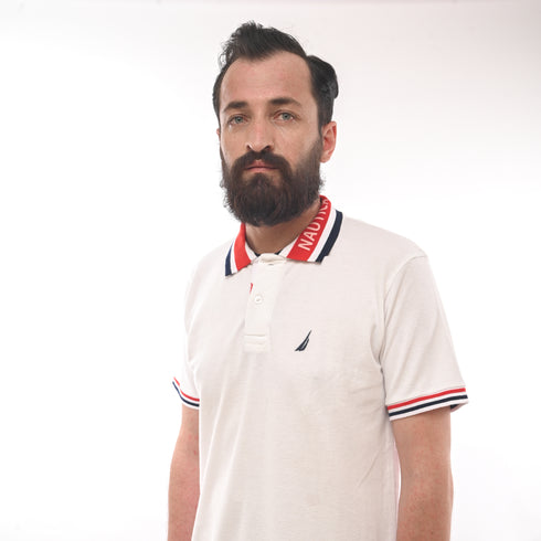 NAUTICA. MENS-SHORT SLEEVE COTTON POLO | WHITE