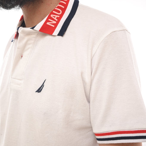 NAUTICA. MENS-SHORT SLEEVE COTTON POLO | WHITE
