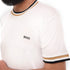HUGO BOSS X MATTEO BERRETTINI LOGO CREW-NECK T-SHIRT WITH SIGNATURE STRIPES | WHITE