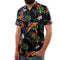 JACK & JONES. TROPICAL PRINT SHORT SLEEVE POLO SHIRT | BLACK