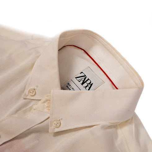 ZARA-MENS PREMIUM-SLIM FIT-CASUAL-COTTON-SHIRT | WHITE