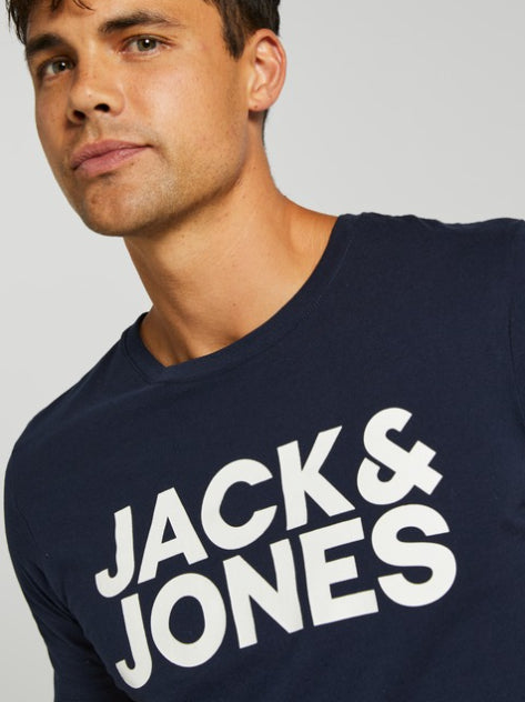 JACK & JONES. LARGE LOGO T-SHIRT | NAVY BLUE