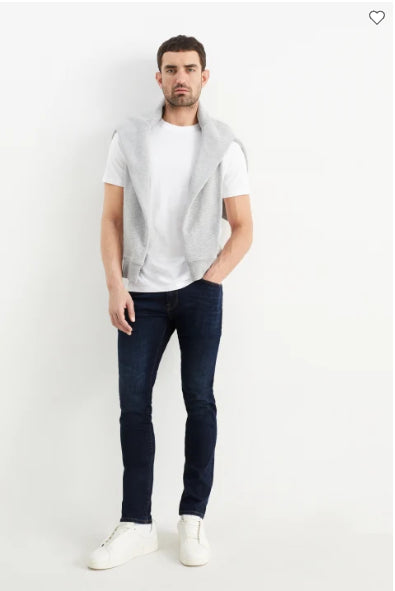 C&A MENS SKINNY JEANS-DARK BLUE