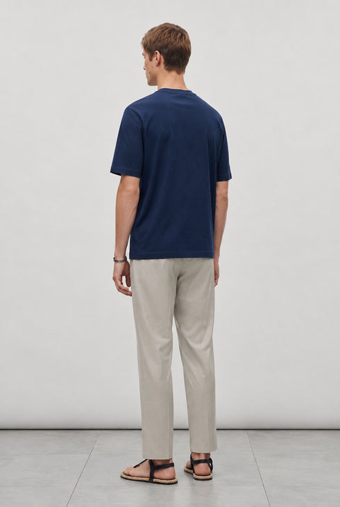 HERMES PARIS T-SHIRT LUXURY MERCERIZED COTTON | NAVY