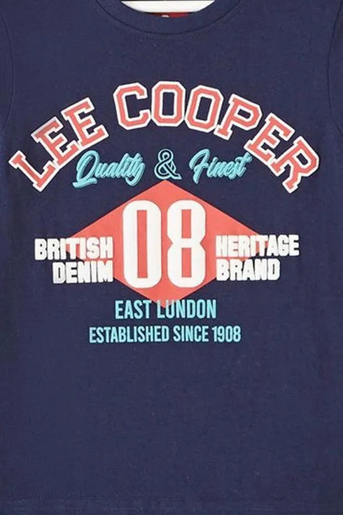 Lee Cooper Boys' T-Shirt in Blue – Soft cotton tee for kids. Trendy, comfortable, and perfect for everyday wear. Shop premium Lee Cooper t-shirts now!