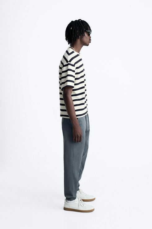 ZARA duck blue jogger waist trousers for men & women