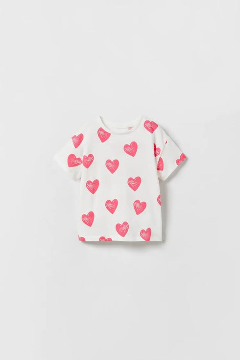 Zara Printed T-Shirt in Oyster White – Soft cotton tee for boys & girls. Stylish, comfortable, and perfect for everyday wear. Shop original Zara kids' t-shirts now!