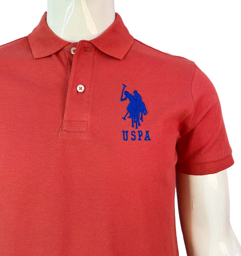 U.S POLO ASSN PIQUE PRINTED GRAPHIC POLO SHIRT | D.PEACH