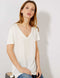 KIABI PLAIN V NECK WOMEN'S T-SHIRT | WHITE