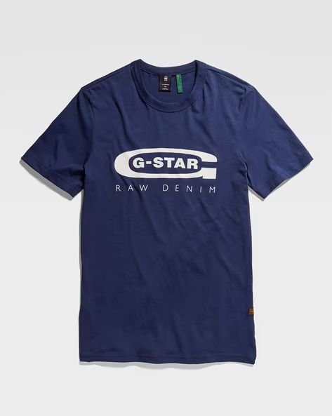 G-STAR RAW T-SHIRT SLIM FIT ROUND NECK-D BLUE