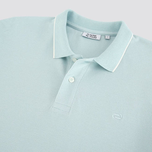 JULES SHORT-SLEEVED PIQUE POLO SHIRT "LE PARFAIT BY J." - TURQUOISE BLUE