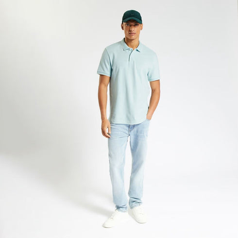JULES SHORT-SLEEVED PIQUE POLO SHIRT "LE PARFAIT BY J." - TURQUOISE BLUE