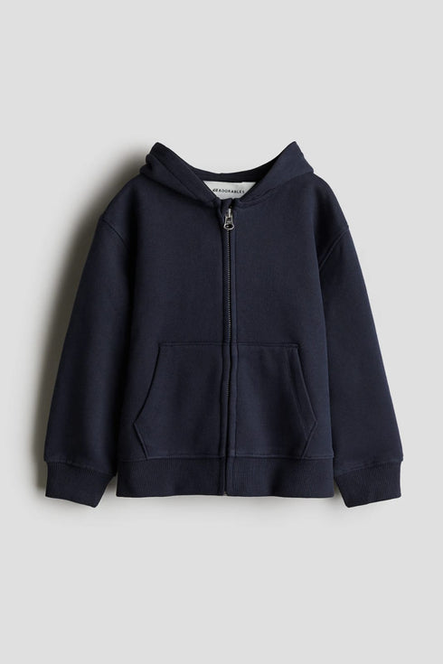 MANGO KIDS ZIP-UP SWEATSHIRT | NAVY BLUE